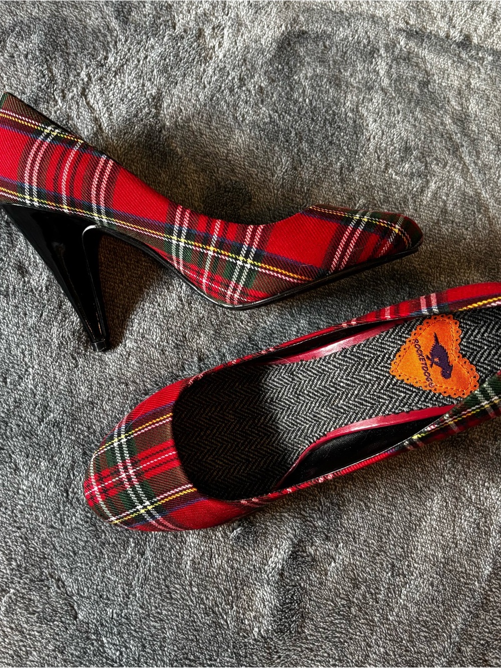 Christmas Tartan Plaid Pumps Holiday Party Heels Size 8.5